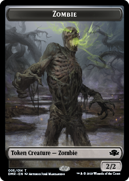 Zombie Token [Dominaria Remastered Tokens] Magic: The Gathering