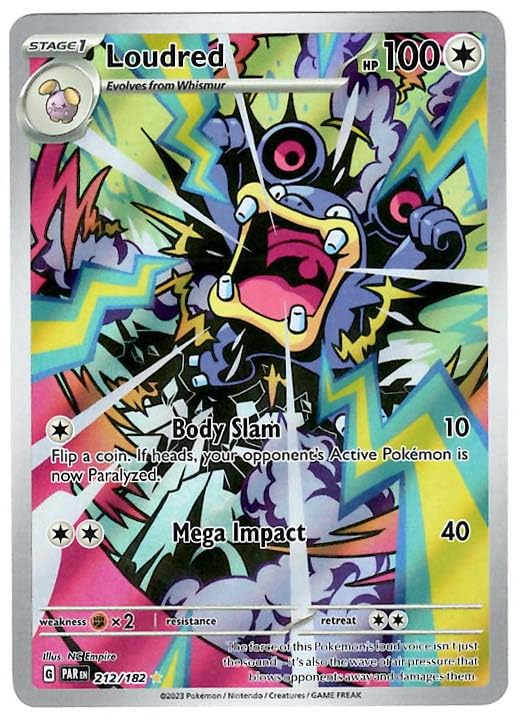 Pokemon - Loudred 212/182 - Paradox Rift - Illustration Rare - Single Card Pokémon