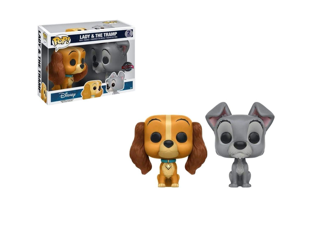 POP! Funko Disney Lady & The Tramp Two Pack (Exclusive) - Disney - Figurine Set - Brown and White - Multicolored