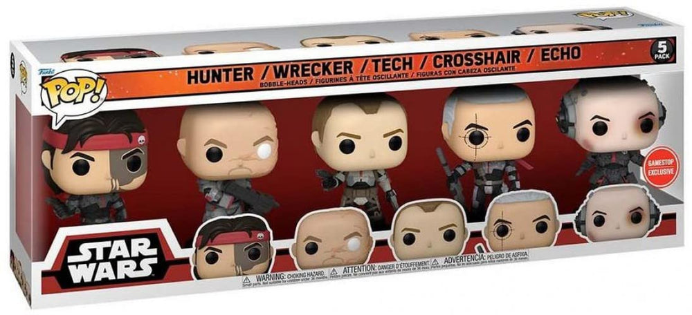 Funko Pop! Star Wars Hunter | Wrecker | Tech | Crossair | Echo (The Bad Batch) Pack-5 | 57263 FUNKO
