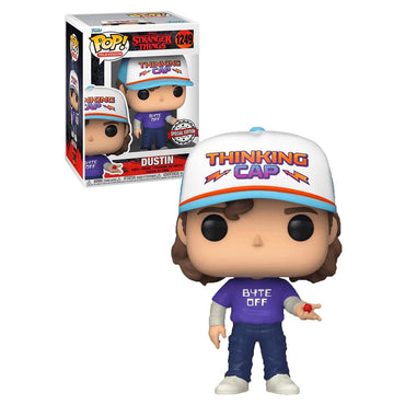 Funko Stranger Things POP! Television Dustin w/ Thinking Cap Exclusive Vinyl Figure #1249 [Byte-Off Shirt] FUNKO