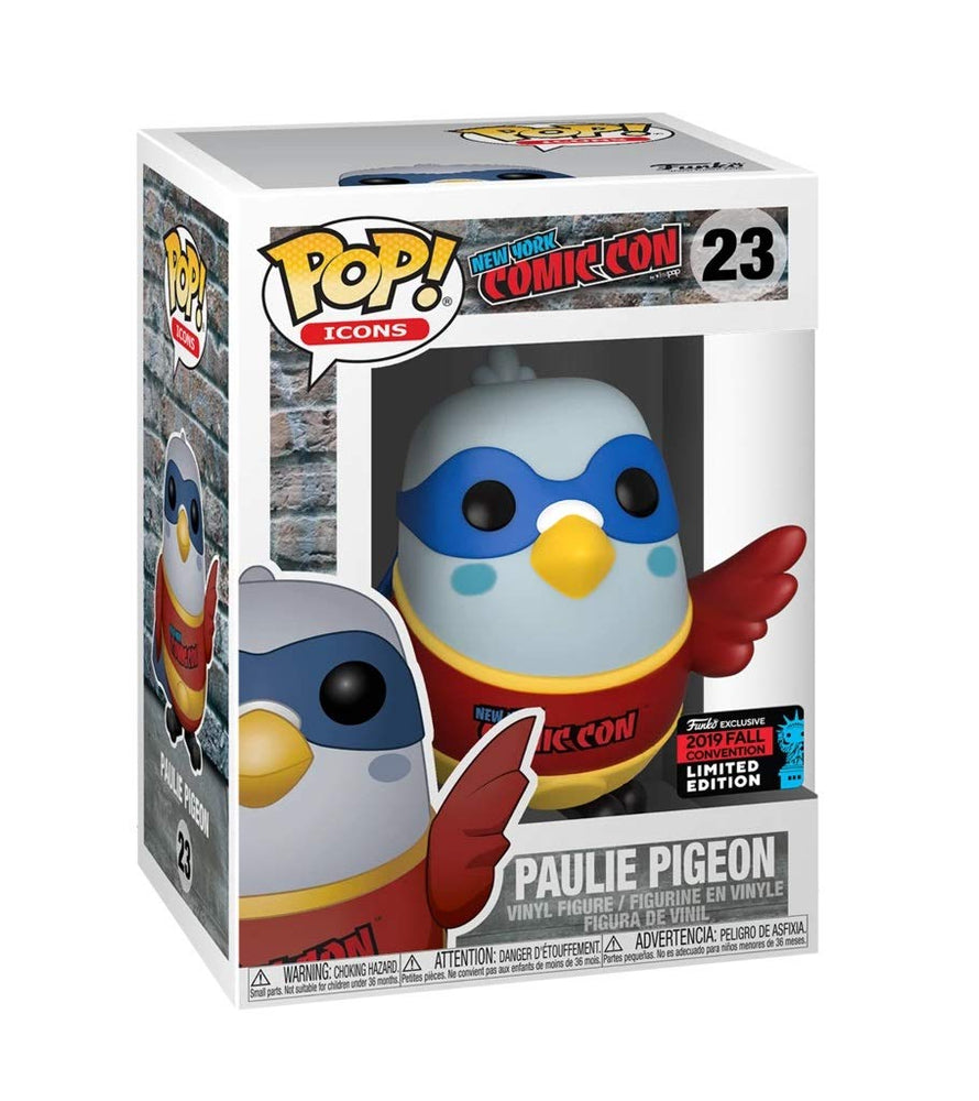 Funko Pop! Icons: NYCC Paulie Pigeon in Red New York Comic Con Shirt Fall Shared Sticker Exclusive 2019 FUNKO