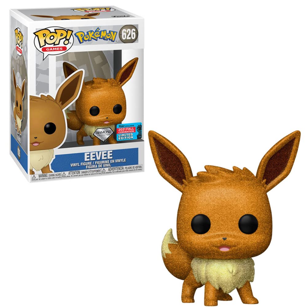 Funko POP! Animation: Pokemon - Eevee (Diamond Glitter Collection) Fall Convention 2021 Exclusive - Shared Sticker FUNKO