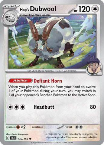 Hop's Dubwool (136/159) [Scarlet & Violet: Journey Together] Pokémon