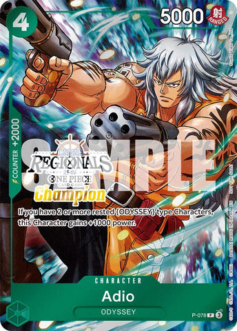Adio (Offline Regional Champion Card Set 2025 Vol.1) [One Piece Promotion Cards] Bandai