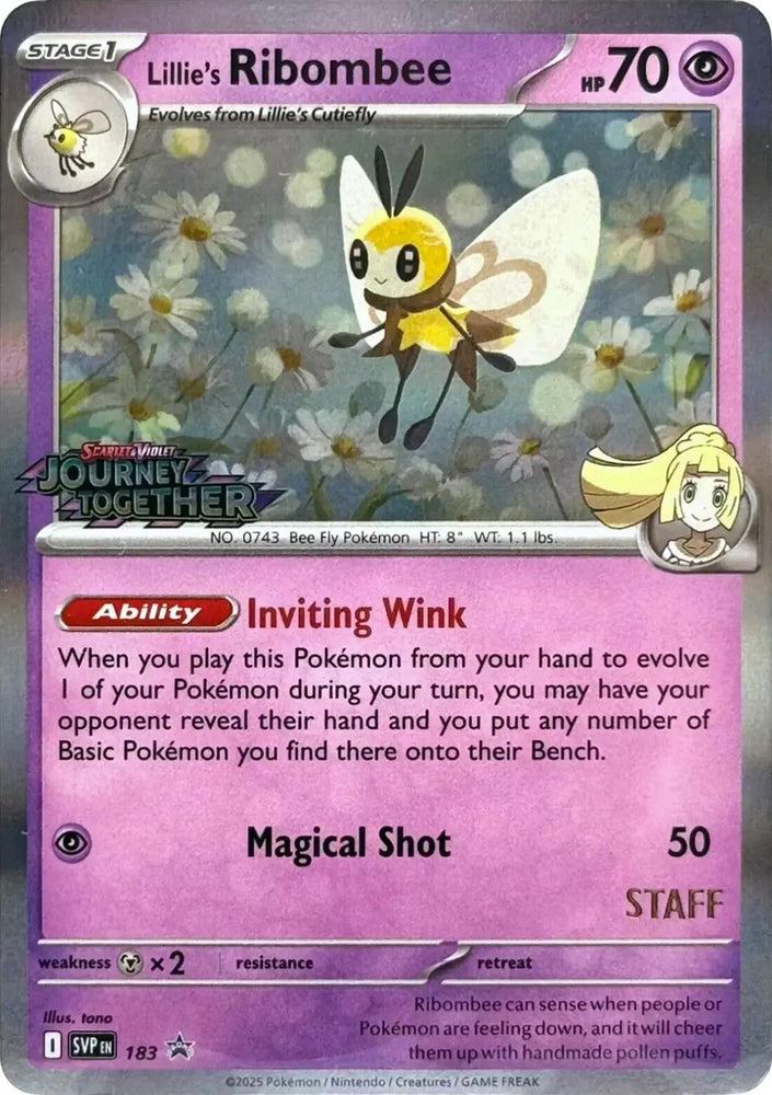 Lillie's Ribombee (183) (Prerelease Staff) [Scarlet & Violet: Black Star Promos] Pokémon