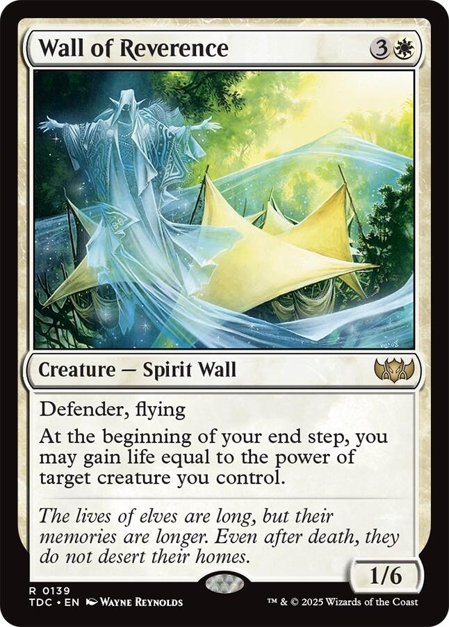 Wall of Reverence [Tarkir: Dragonstorm Commander] Magic: The Gathering