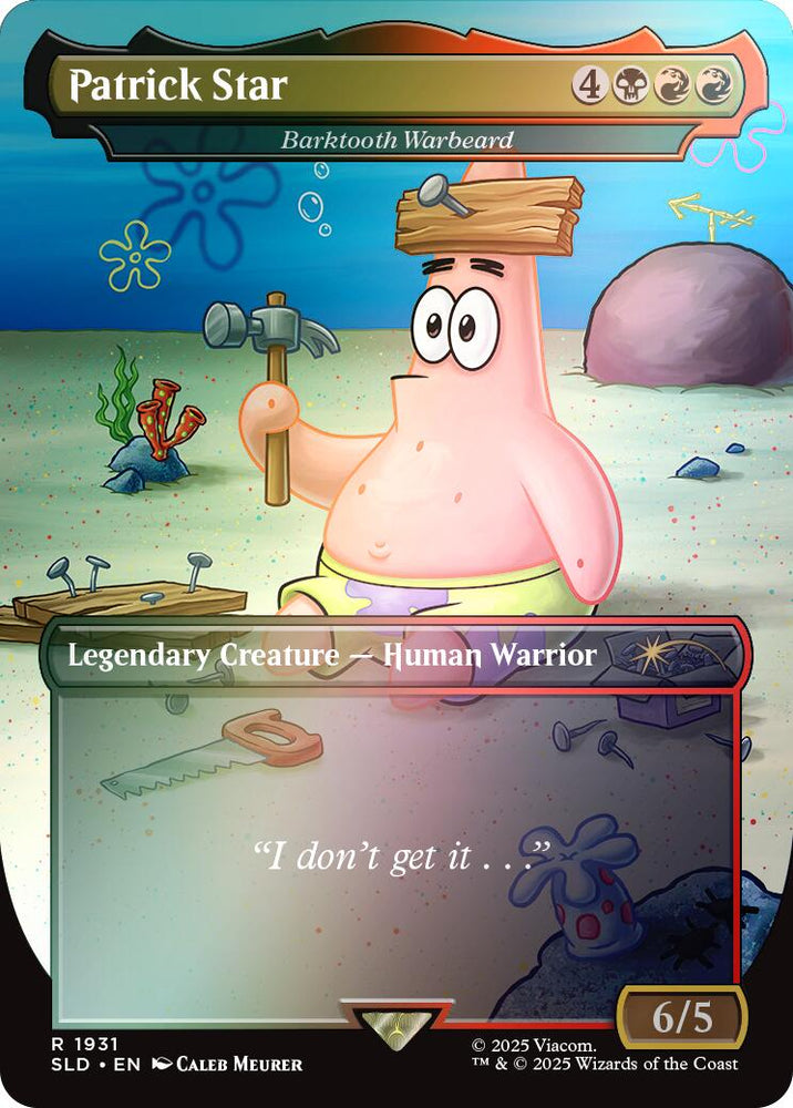 Patrick Star - Barktooth Warbeard (Rainbow Foil) [Secret Lair Drop Series] Magic: The Gathering
