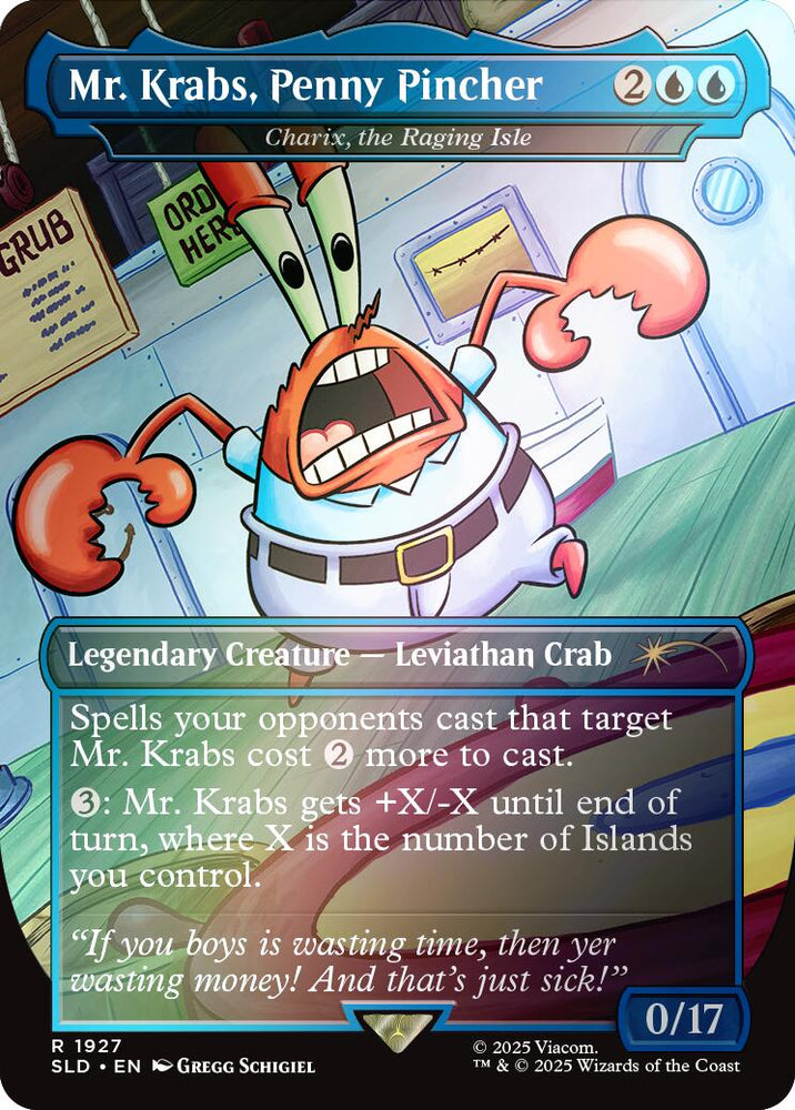 Mr. Krabs, Penny Pincher - Charix, the Raging Isle (Rainbow Foil) [Secret Lair Drop Series] Magic: The Gathering