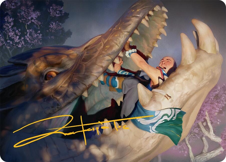 Jaws of Defeat Art Card (53/54) (Gold-Stamped Signature) [Tarkir: Dragonstorm Art Series] Magic: The Gathering