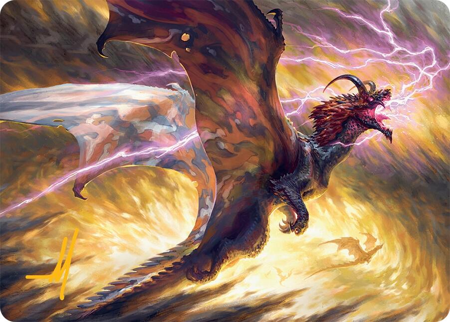Stormscale Scion Art Card (17/54) (Gold-Stamped Signature) [Tarkir: Dragonstorm Art Series] Magic: The Gathering