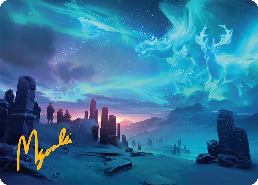 Auroral Procession Art Card (20/54) (Gold-Stamped Signature) [Tarkir: Dragonstorm Art Series] Magic: The Gathering