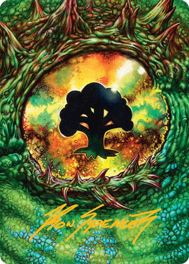 Forest Art Card (32/54) (Gold-Stamped Signature) [Tarkir: Dragonstorm Art Series] Magic: The Gathering