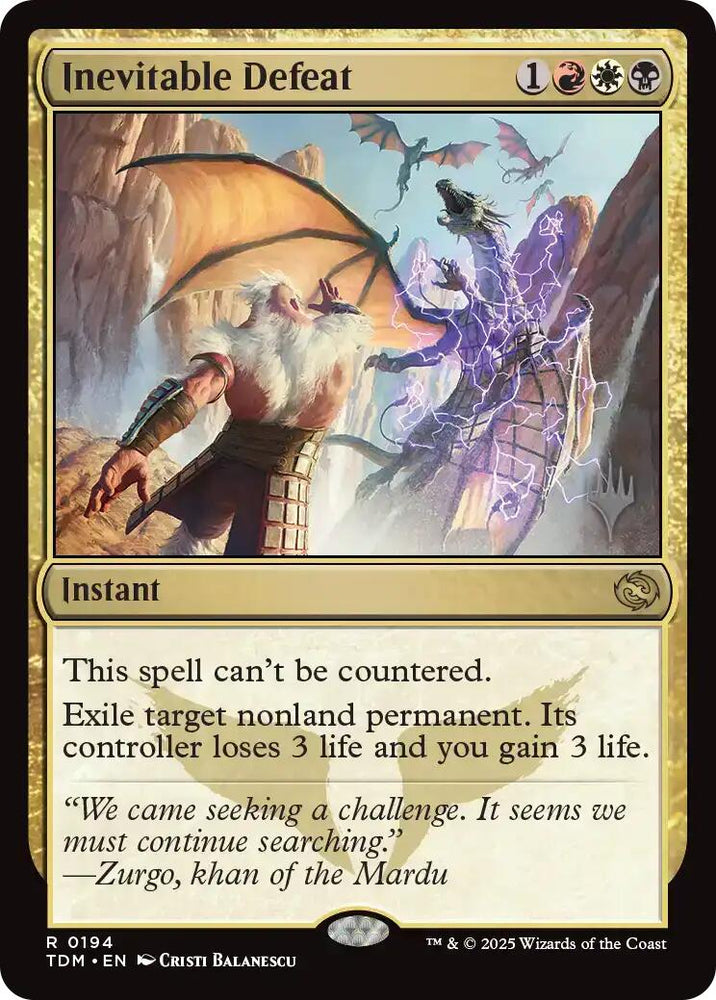Inevitable Defeat [Tarkir: Dragonstorm Promos] Magic: The Gathering