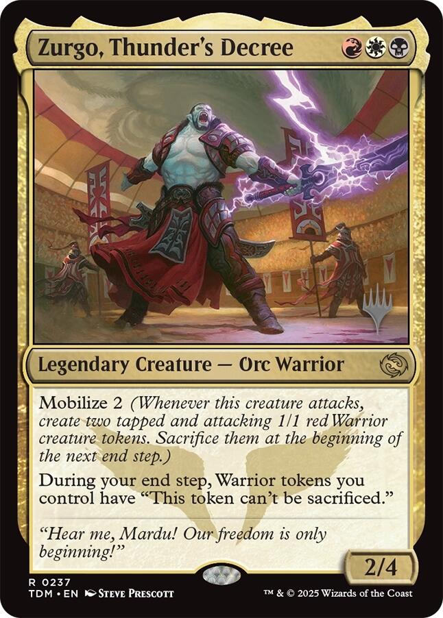 Zurgo, Thunder's Decree [Tarkir: Dragonstorm Promos] Magic: The Gathering