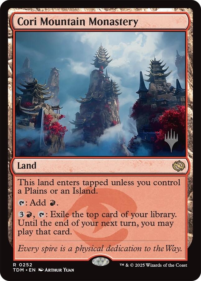 Cori Mountain Monastery [Tarkir: Dragonstorm Promos] Magic: The Gathering