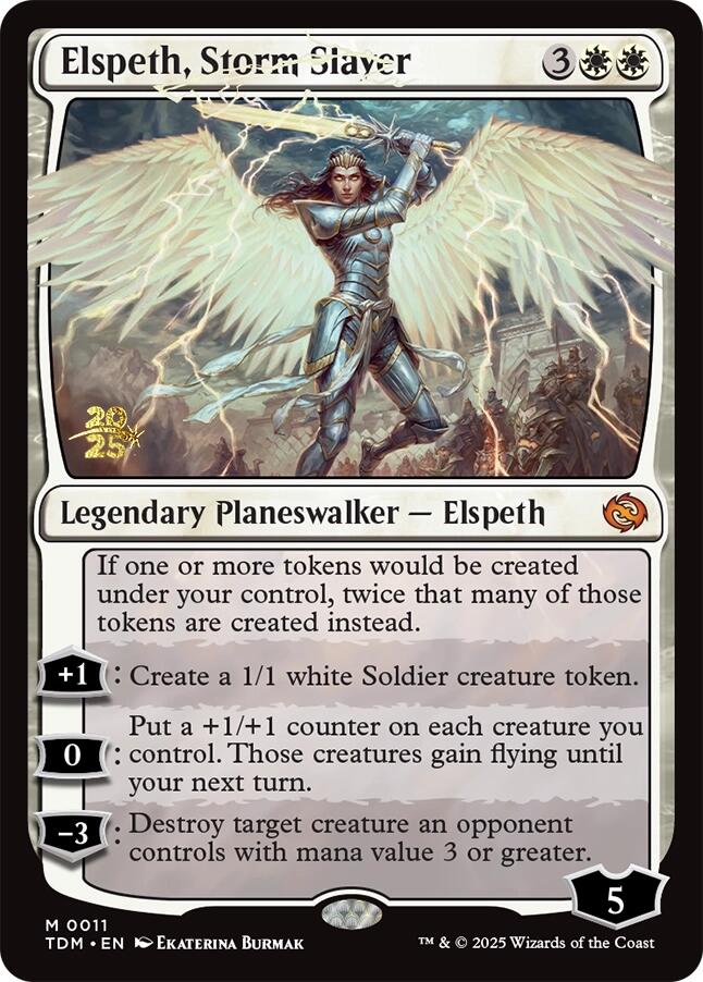 Elspeth, Storm Slayer [Tarkir: Dragonstorm Prerelease Promos] Magic: The Gathering