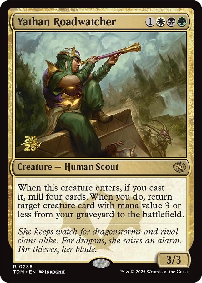 Yathan Roadwatcher [Tarkir: Dragonstorm Prerelease Promos] Magic: The Gathering