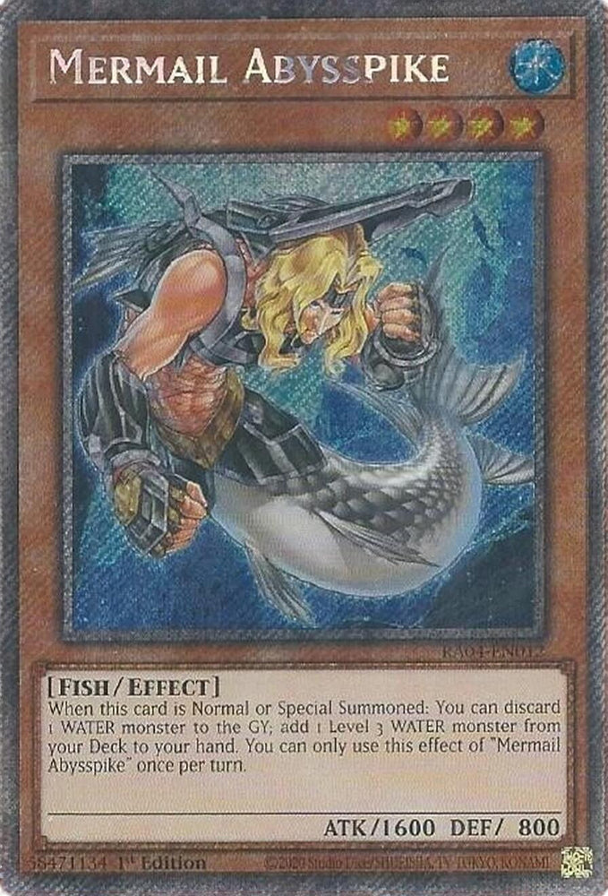 Mermail Abysspike [RA04-EN012] Platinum Secret Rare Yu-Gi-Oh!