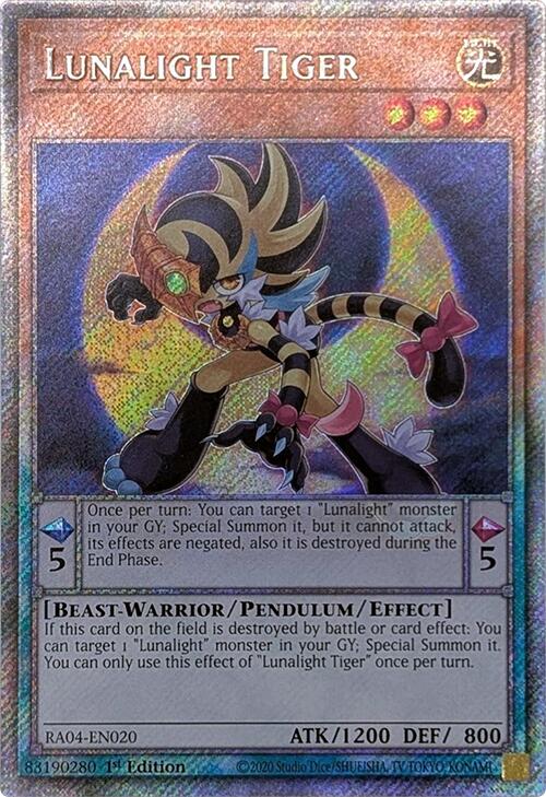 Lunalight Tiger [RA04-EN020] Platinum Secret Rare Yu-Gi-Oh!