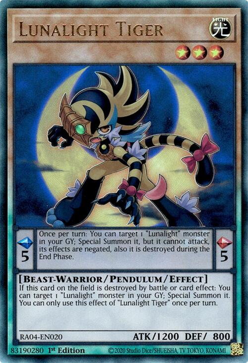 Lunalight Tiger [RA04-EN020] Prismatic Ultimate Rare Yu-Gi-Oh!