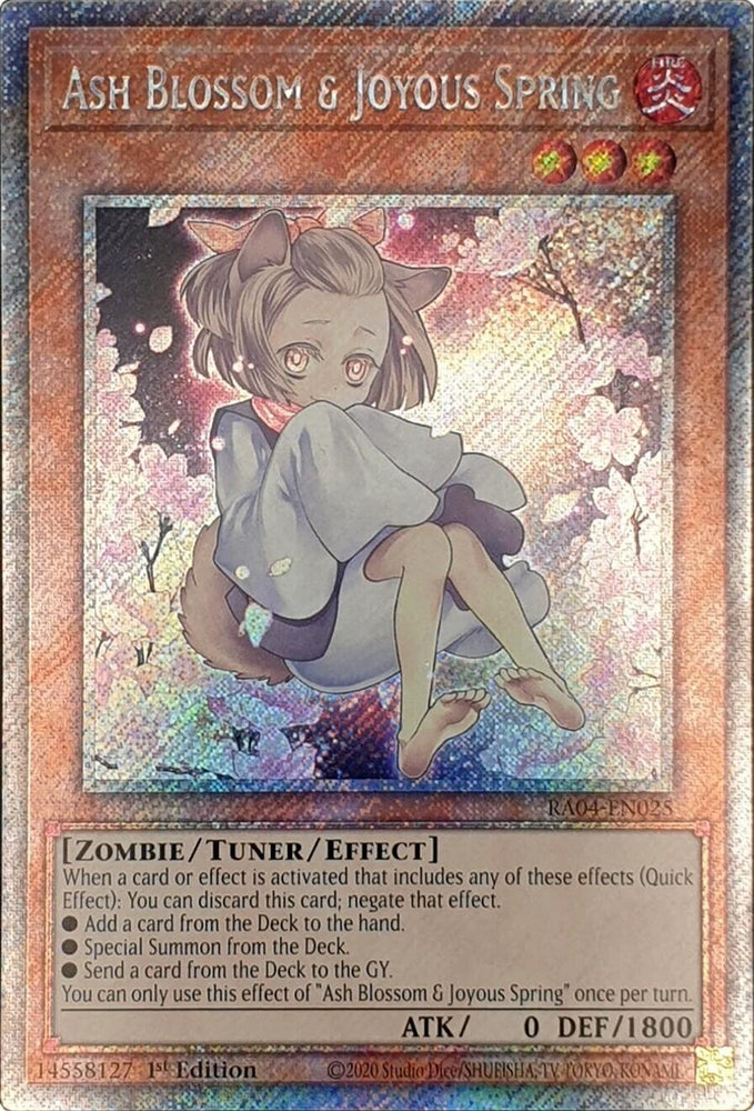 Ash Blossom & Joyous Spring (Alternate Art) [RA04-EN025] Platinum Secret Rare Yu-Gi-Oh!