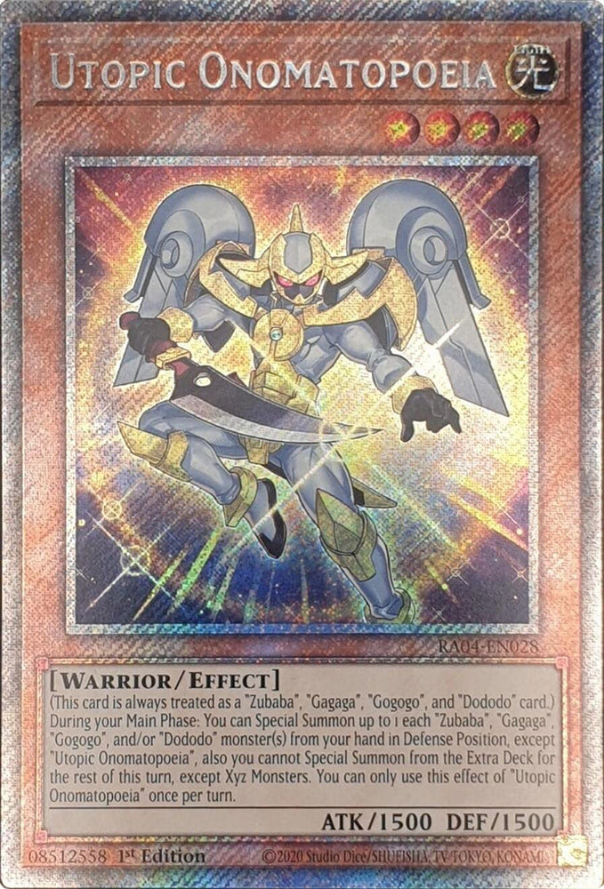 Utopic Onomatopoeia [RA04-EN028] Platinum Secret Rare Yu-Gi-Oh!