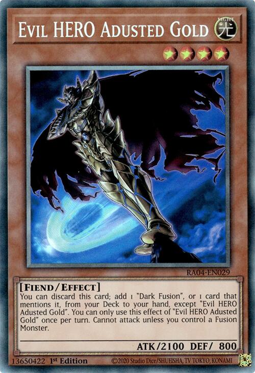 Evil HERO Adusted Gold [RA04-EN029] Prismatic Collector's Rare Yu-Gi-Oh!