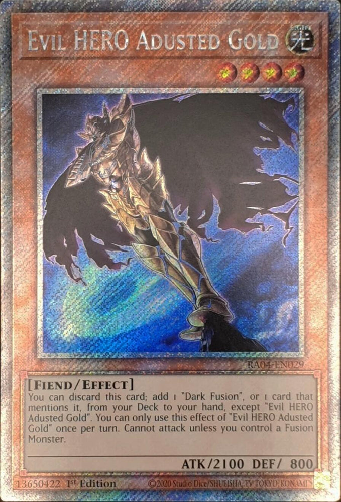 Evil HERO Adusted Gold [RA04-EN029] Platinum Secret Rare Yu-Gi-Oh!