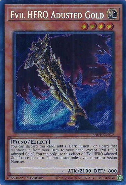 Evil HERO Adusted Gold [RA04-EN029] Secret Rare Yu-Gi-Oh!