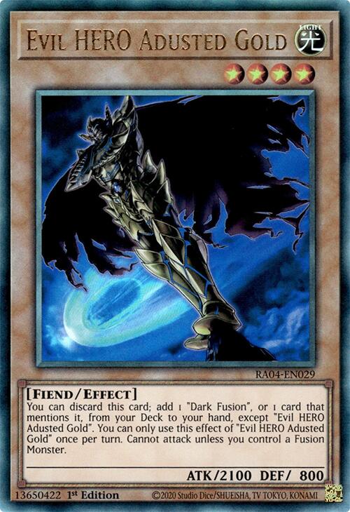 Evil HERO Adusted Gold [RA04-EN029] Prismatic Ultimate Rare Yu-Gi-Oh!