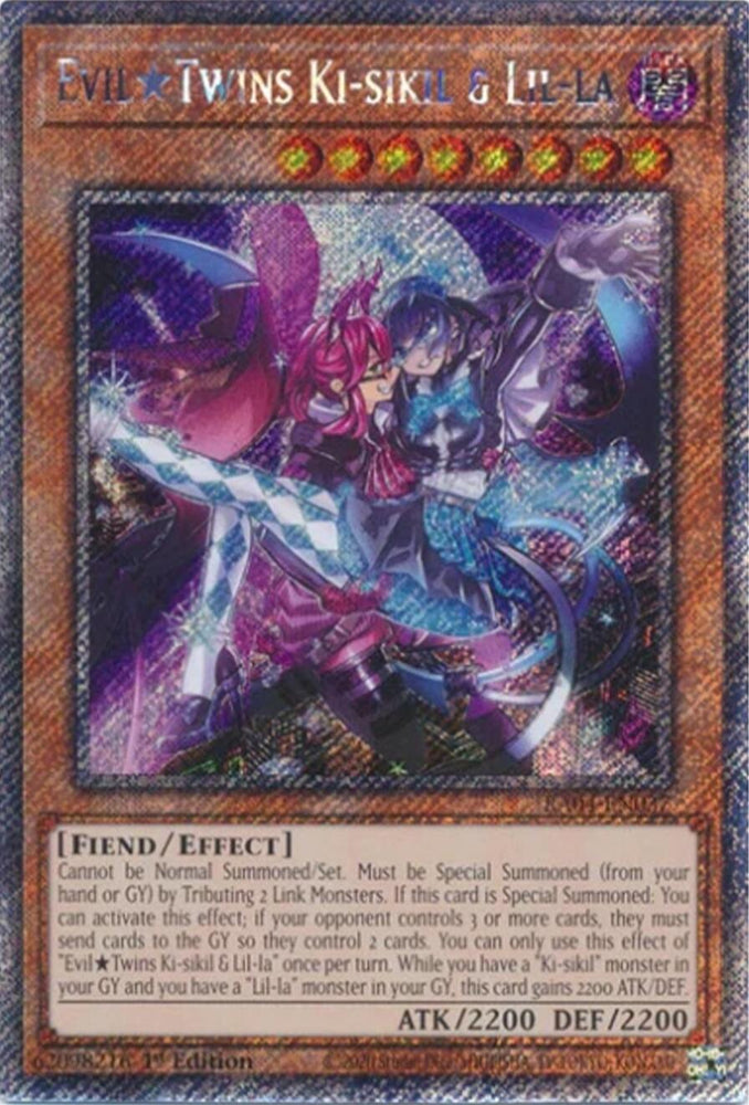 EvilTwins Ki-sikil & Lil-la [RA04-EN037] Platinum Secret Rare Yu-Gi-Oh!