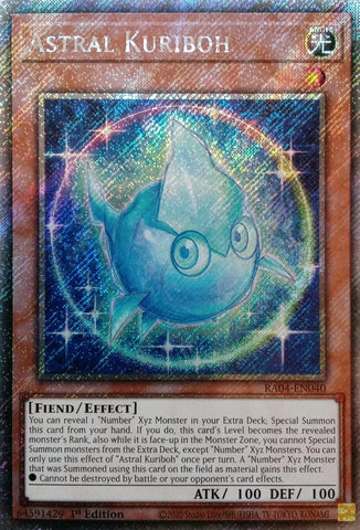 Astral Kuriboh [RA04-EN040] Platinum Secret Rare Yu-Gi-Oh!