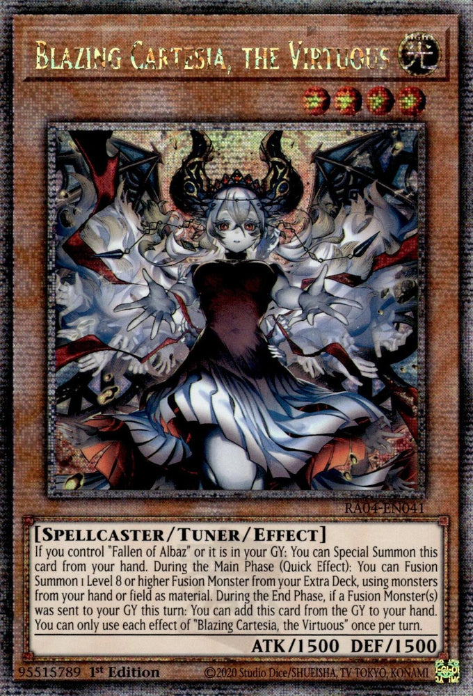 Blazing Cartesia, the Virtuous (New Art) [RA04-EN041] Quarter Century Secret Rare Yu-Gi-Oh!