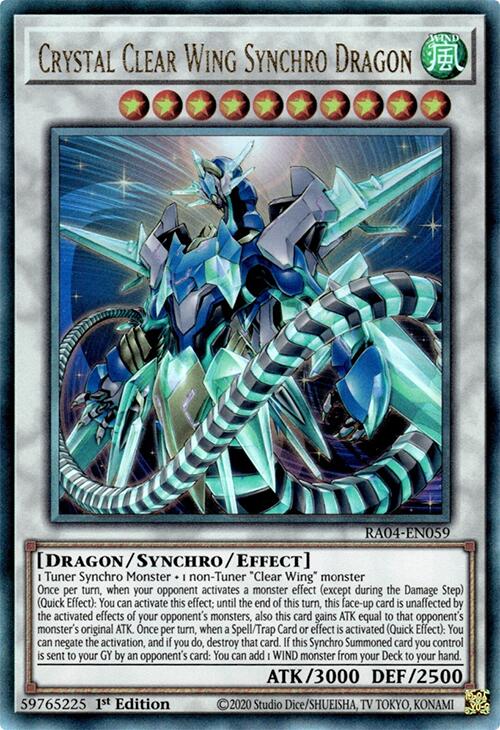 Crystal Clear Wing Synchro Dragon [RA04-EN059] Prismatic Ultimate Rare Yu-Gi-Oh!