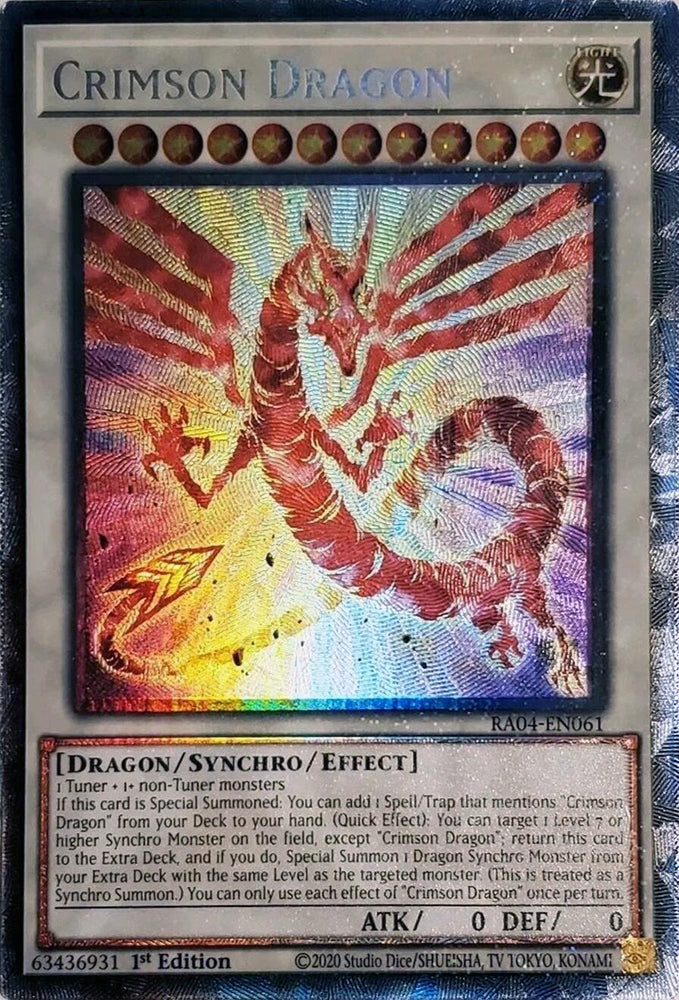 Crimson Dragon (card) [RA04-EN061] Prismatic Collector's Rare Yu-Gi-Oh!