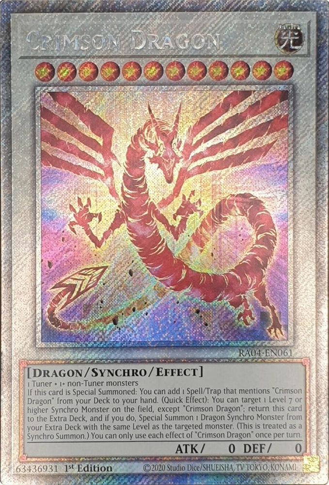 Crimson Dragon (card) [RA04-EN061] Platinum Secret Rare Yu-Gi-Oh!