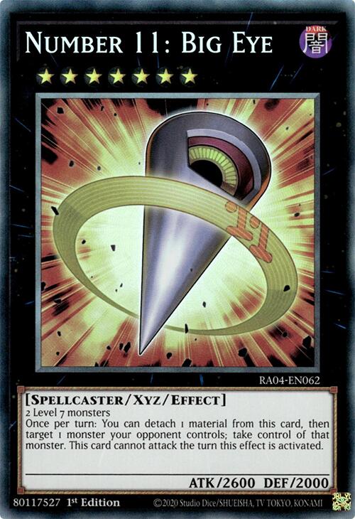 Number 11: Big Eye [RA04-EN062] Prismatic Collector's Rare Yu-Gi-Oh!