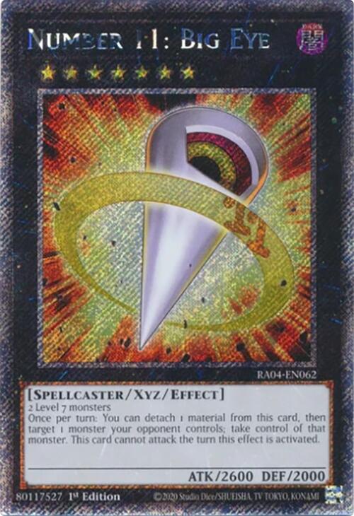 Number 11: Big Eye [RA04-EN062] Platinum Secret Rare Yu-Gi-Oh!