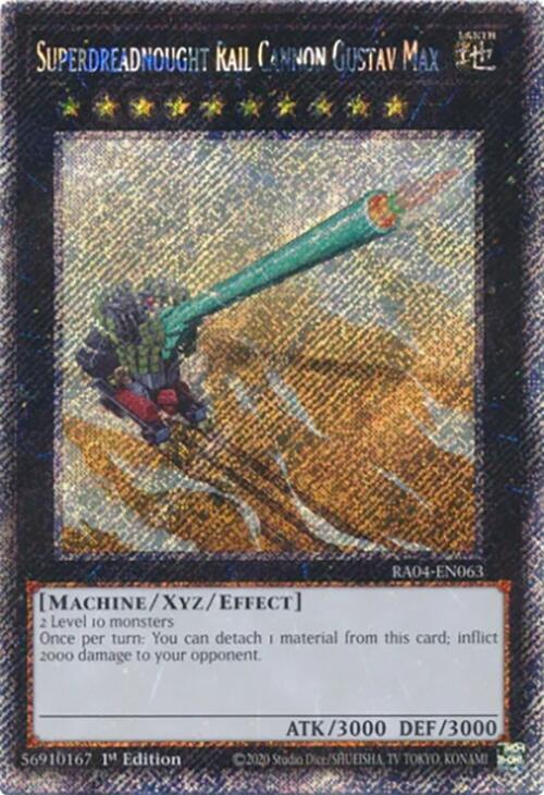 Superdreadnought Rail Cannon Gustav Max [RA04-EN063] Platinum Secret Rare Yu-Gi-Oh!