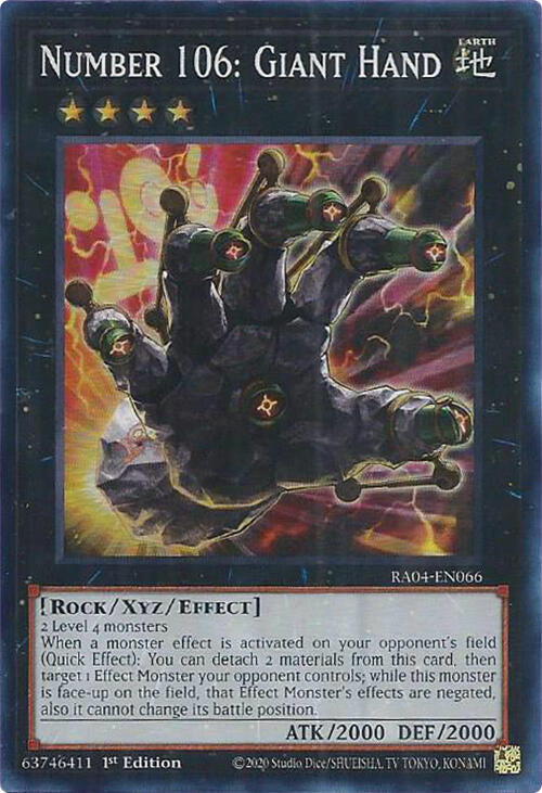 Number 106: Giant Hand [RA04-EN066] Super Rare Yu-Gi-Oh!