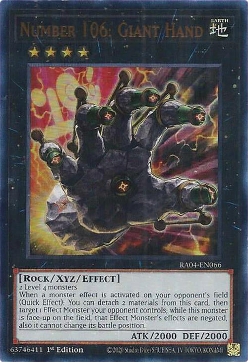 Number 106: Giant Hand [RA04-EN066] Ultra Rare Yu-Gi-Oh!