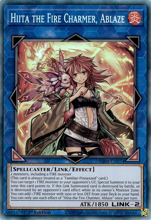 Hiita the Fire Charmer, Ablaze [RA04-EN074] Prismatic Collector's Rare Yu-Gi-Oh!