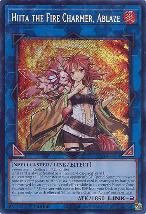 Hiita the Fire Charmer, Ablaze [RA04-EN074] Secret Rare Yu-Gi-Oh!