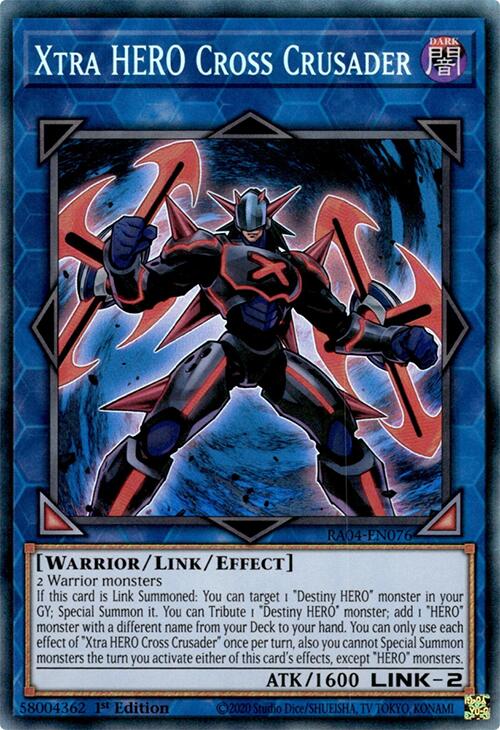 Xtra HERO Cross Crusader [RA04-EN076] Prismatic Collector's Rare Yu-Gi-Oh!