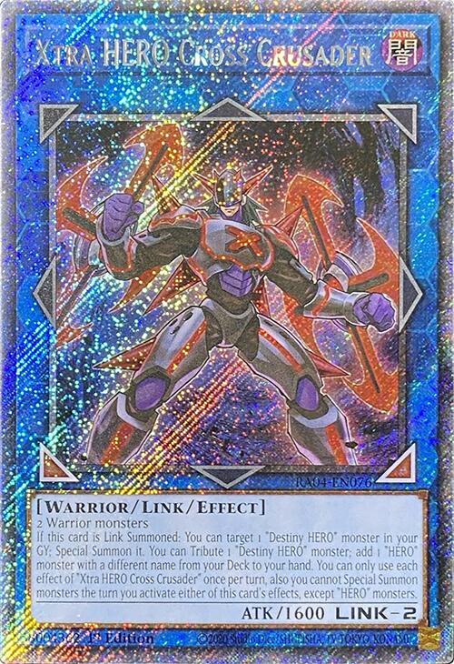 Xtra HERO Cross Crusader [RA04-EN076] Platinum Secret Rare Yu-Gi-Oh!