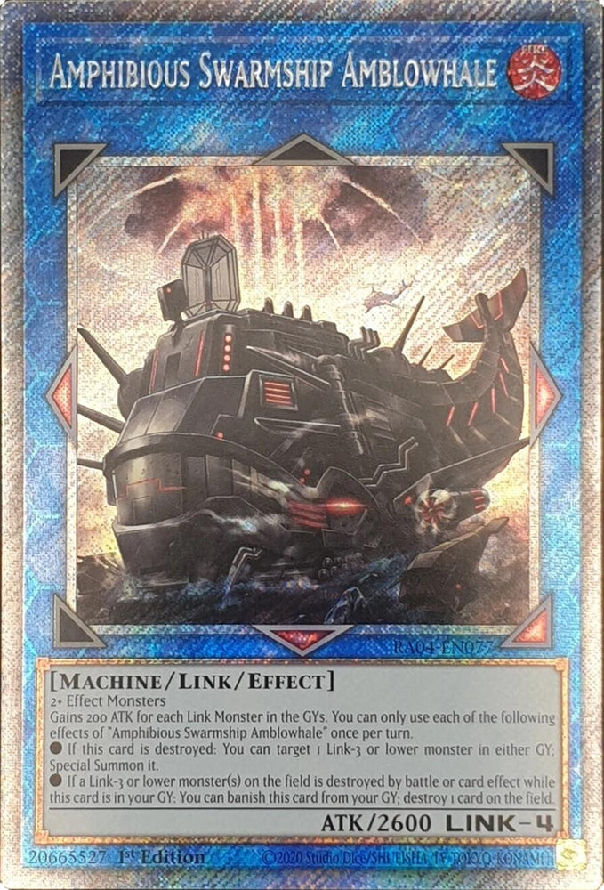 Amphibious Swarmship Amblowhale [RA04-EN077] Platinum Secret Rare Yu-Gi-Oh!