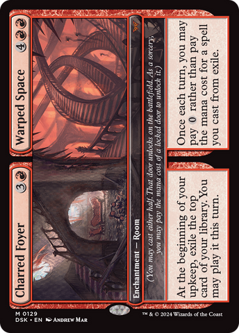 Charred Foyer // Warped Space [Duskmourn: House of Horror] Magic: The Gathering