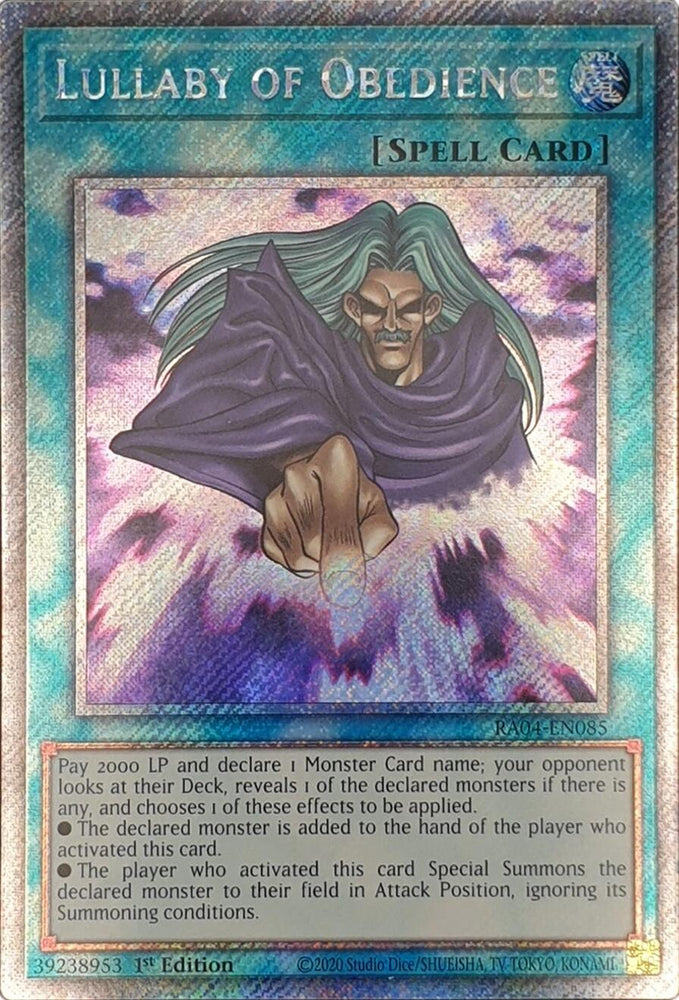 Lullaby of Obedience [RA04-EN085] Platinum Secret Rare Yu-Gi-Oh!
