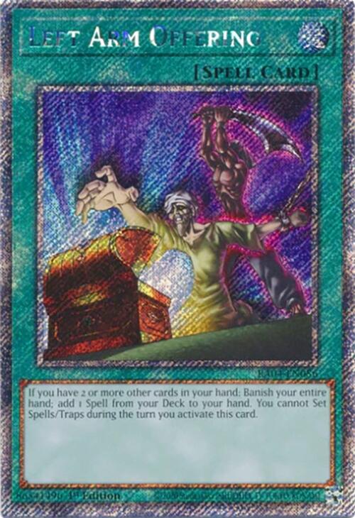 Left Arm Offering [RA04-EN086] Platinum Secret Rare Yu-Gi-Oh!